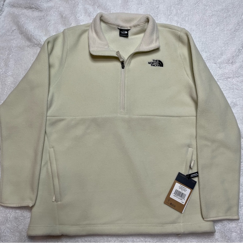 NWT THE NORTH FACE Lower Cliffs Pullover Fleece Womens Vintage White Heather